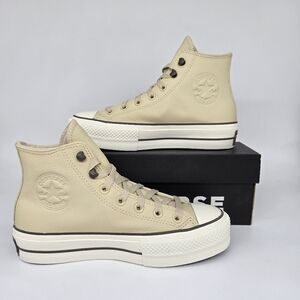 New Chuck Tayor All Star Lift Platform Weatherized Leather Shoes Women's Size 8